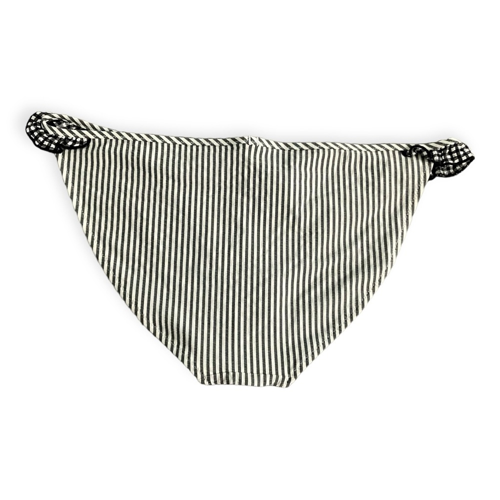 Aerie Womens black and white ruffle seersucker bikini bottoms - Picture 2 of 5